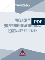 Vacancia y suspensión de autoridades regionales y locales