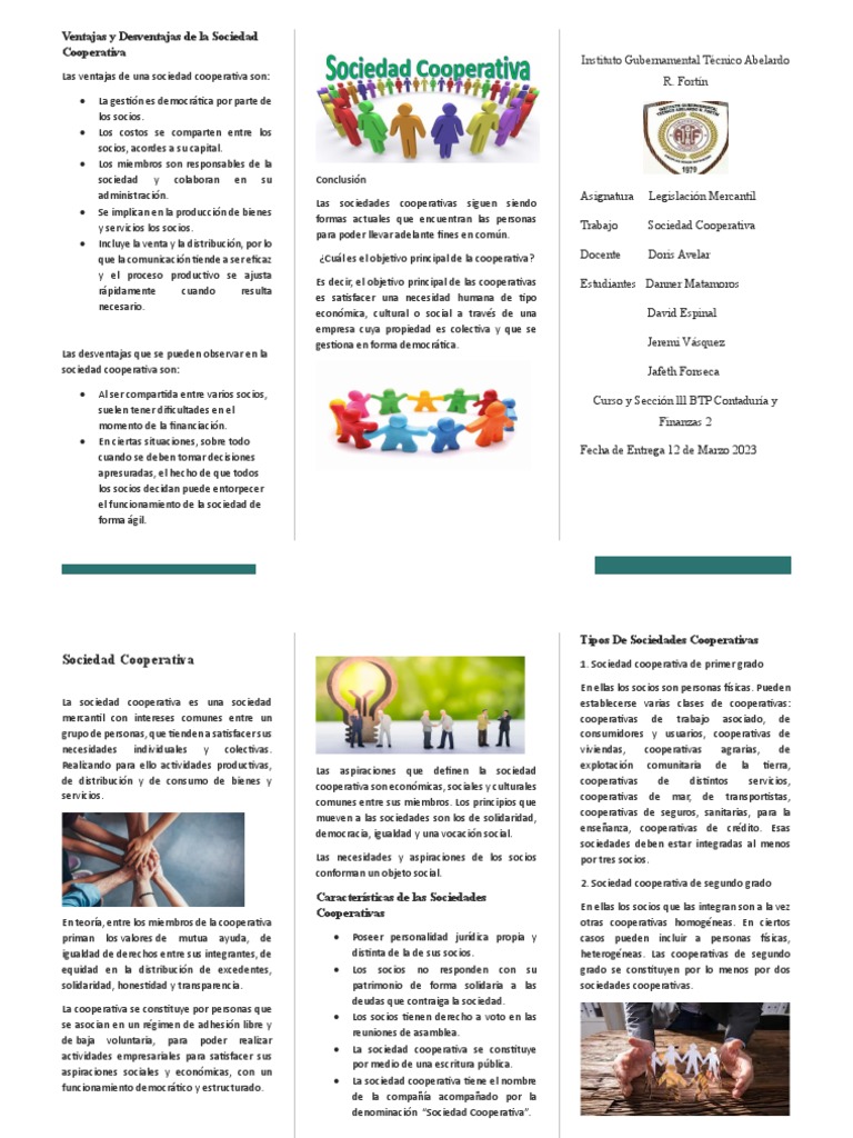Ventajas y Desventajas de Cooperativas | PDF | Cooperativa | Sociedad
