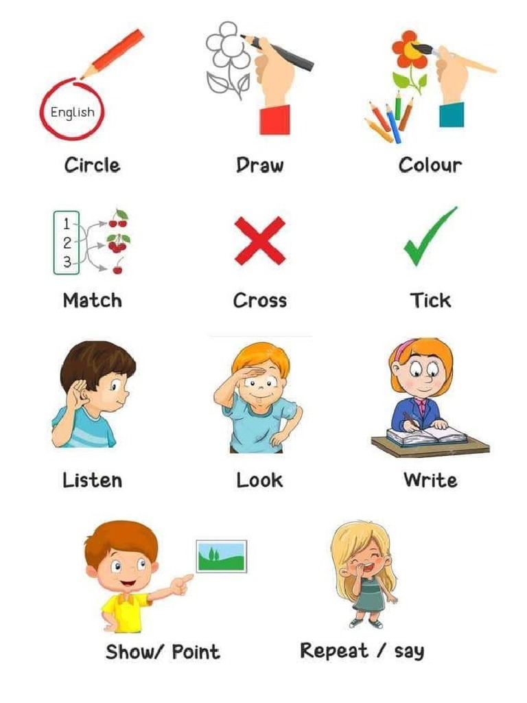 School Commands Flashcard Pdf