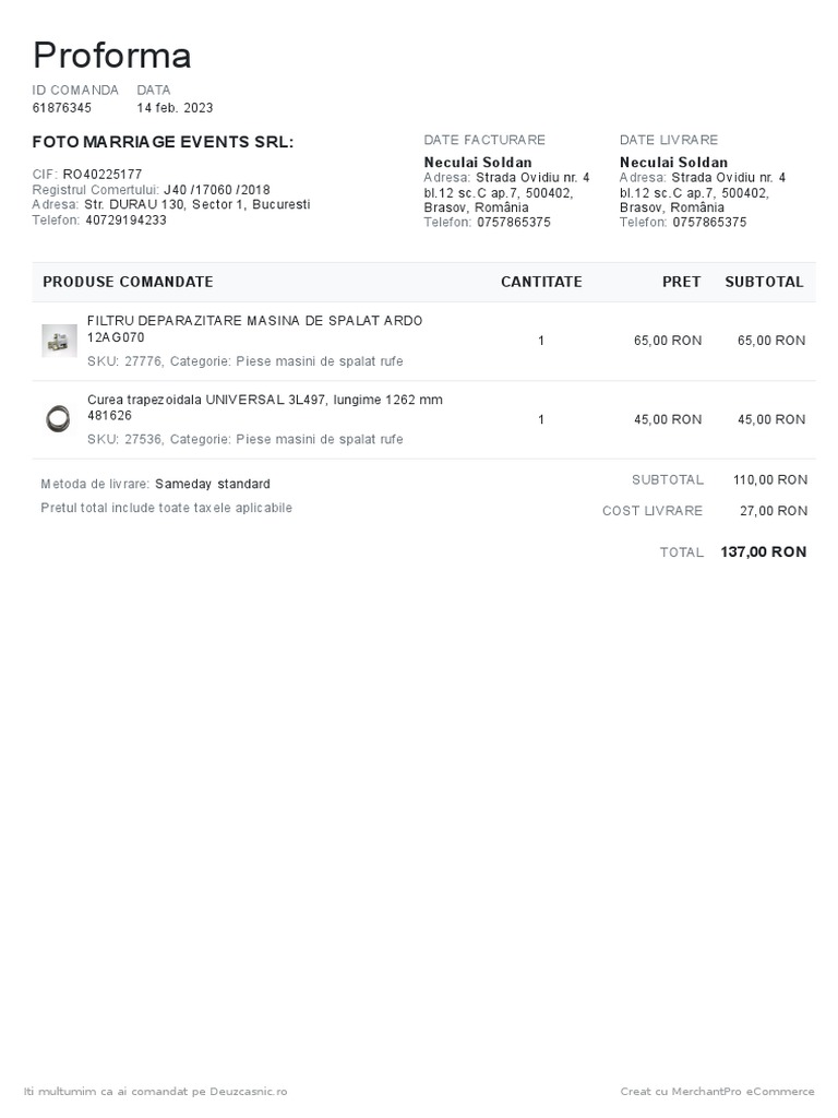 Proforma 61876345 PDF | PDF