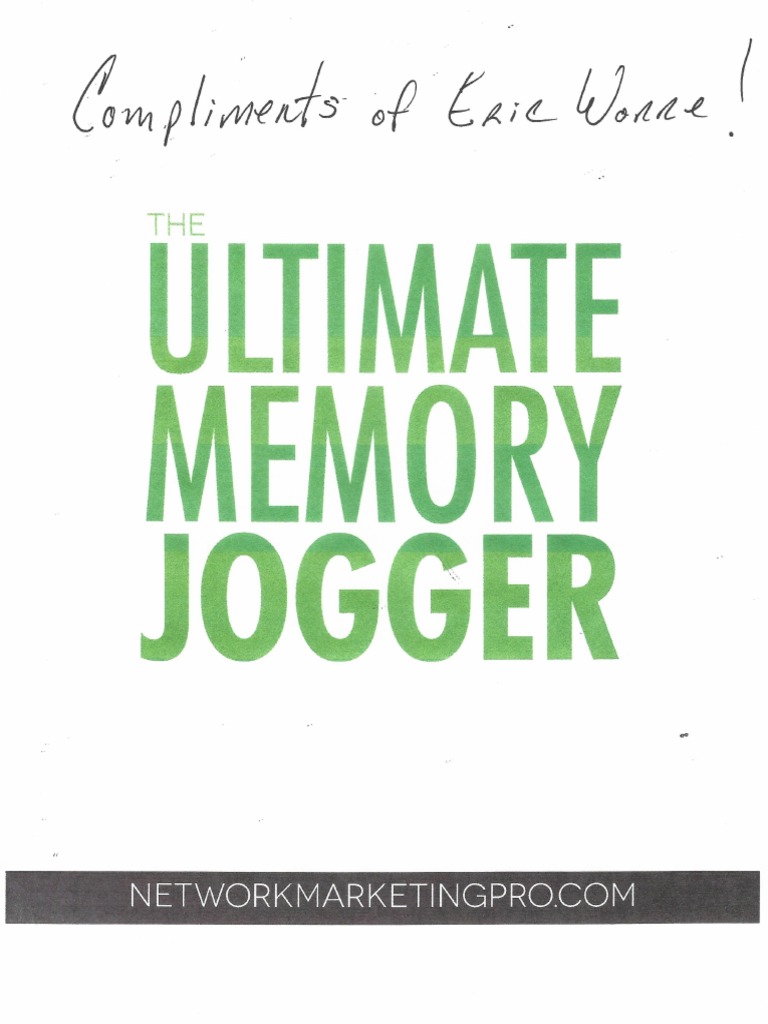 The Ultimate Memory Jogger by Eric Worre Netw PDF PDF