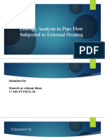 Entropy Analysis in Pipe Flow Subjected To External