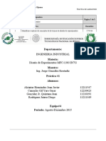 Ingenieria Industrial Diseño de Experimentos MFC-1303 IN7G Ing. Jorge González Reséndiz