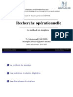 Mustapha Khouilid - Cours de Recherche Opérationelle - Simplexe - S4 LP MAE