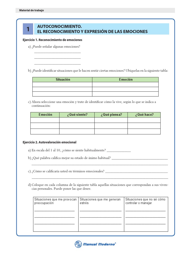 Actividades para el Autoconocimiento Emocional | PDF | Las emociones | Ira