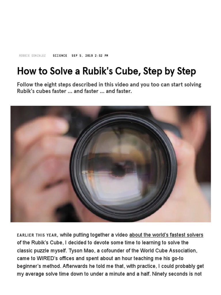 Solve a Rubik's Cube Step-by-Step | PDF | Teaching Methods & Materials ...