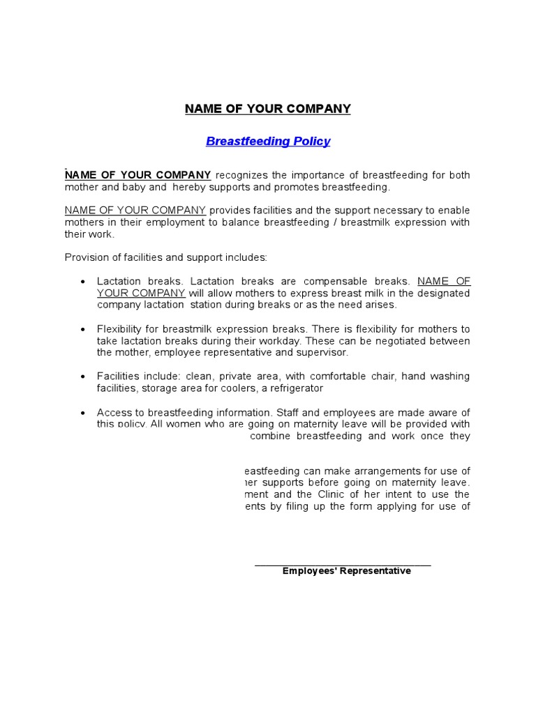 5 GLS Template Breastfeeding Policy PDF