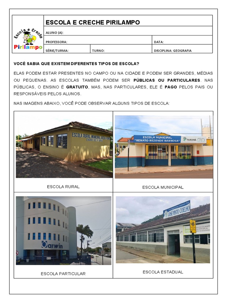 Tipos de Escolas e Suas Características | PDF | Escolas