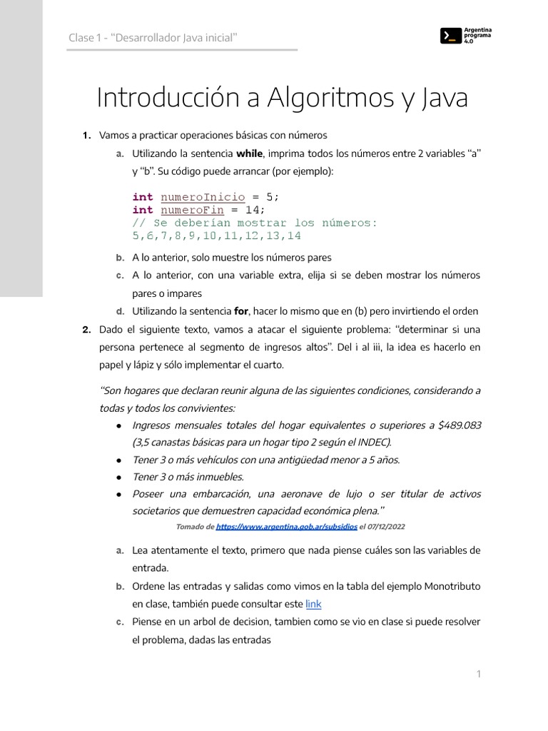 Introducción a Java para Principiantes | PDF | Java (lenguaje de ...