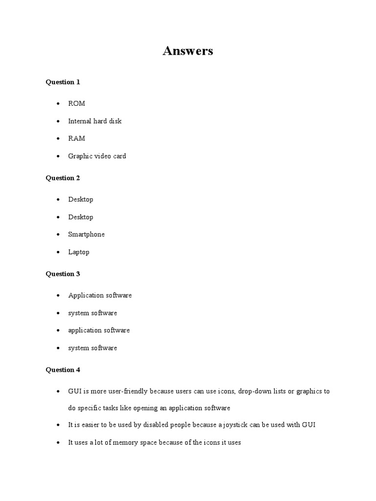 Computer Basics Quiz | PDF | Laptop | Smartphone