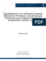 Development of An Efficient Analysis Method For Prediction and Structural Dimensioning of Space Structures Subjected To Shock Loading