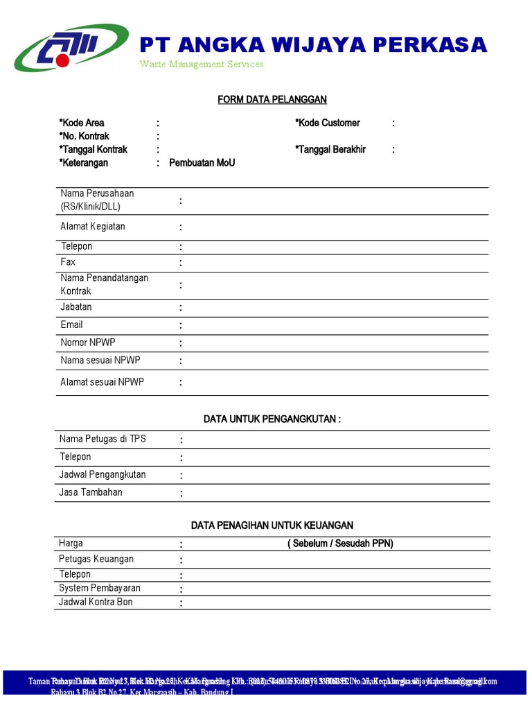 Customer Data Collection Form | PDF