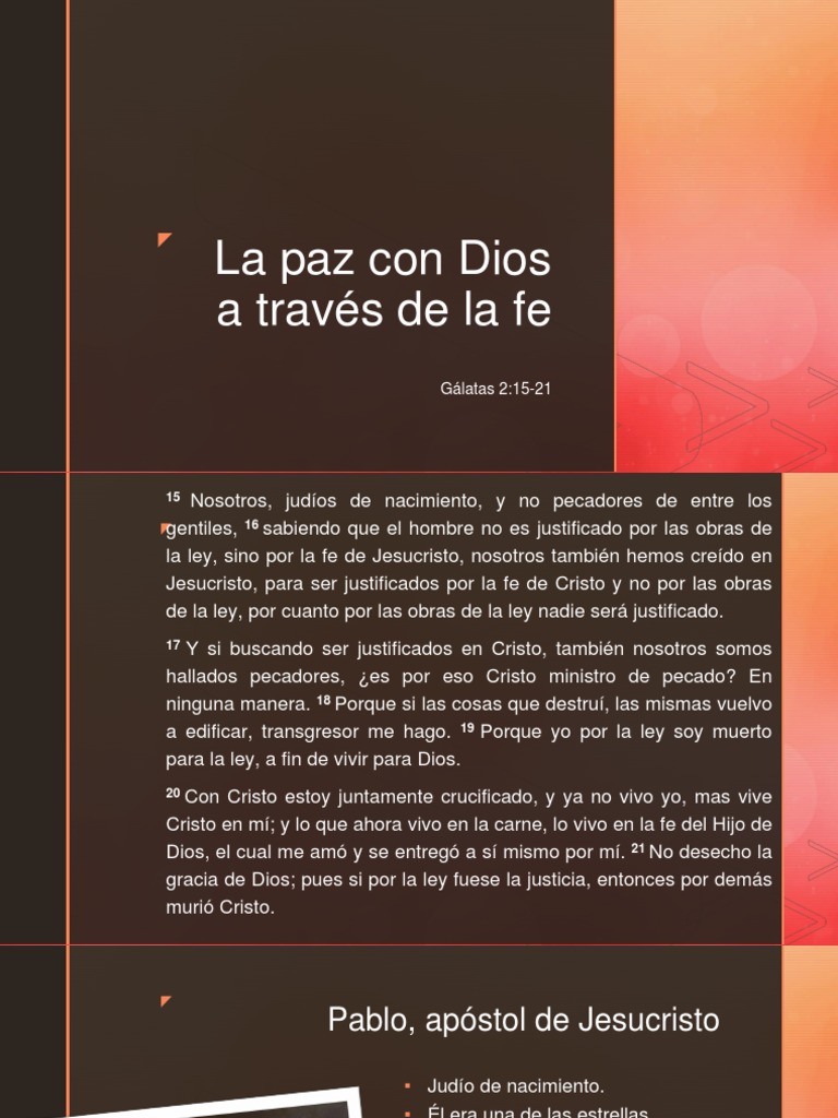 La Paz Con Dios A Través De La Fe Pdf Cristo Título Jesús