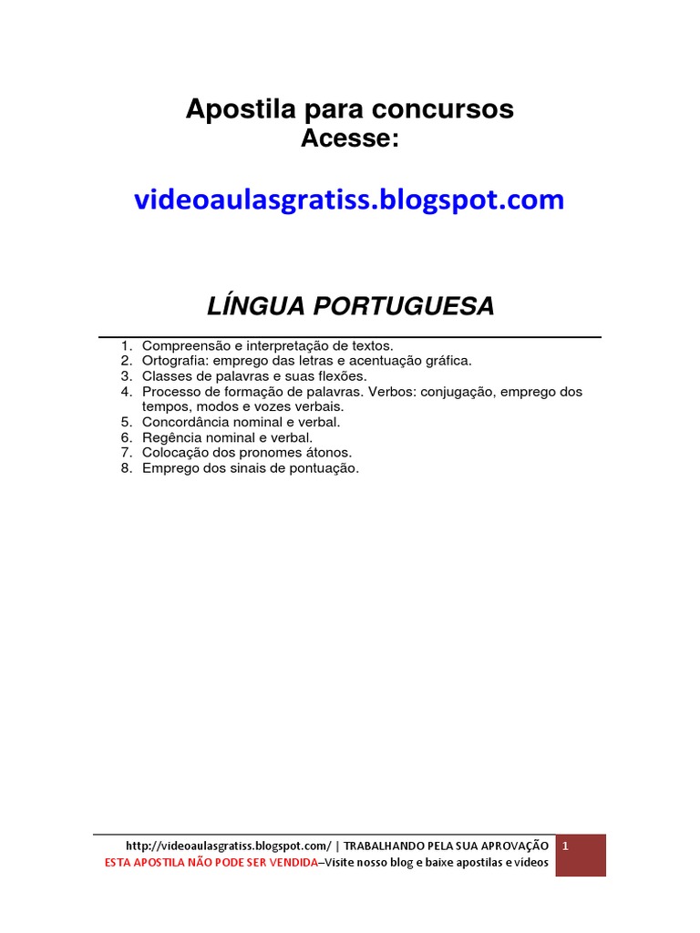 Apostila de Português para Concursos | PDF | Classe gramatical | Pronome
