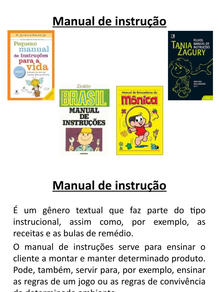 Estrutura e Função do Manual de Instrução | PDF | Estudos de Línguas ...