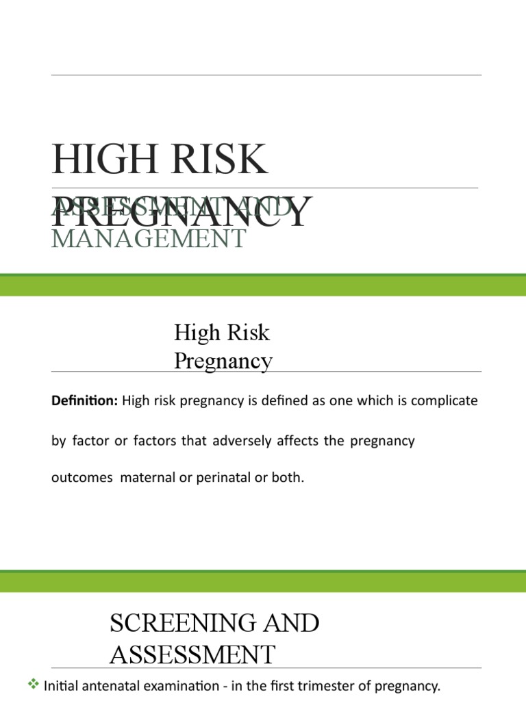 High Risk Pregnancy Assessment Guide | PDF | Pregnancy | Medical Ultrasound