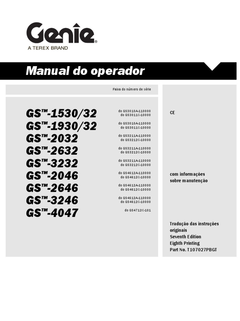Genie GS 1930 PDF Ferimento Máquinas