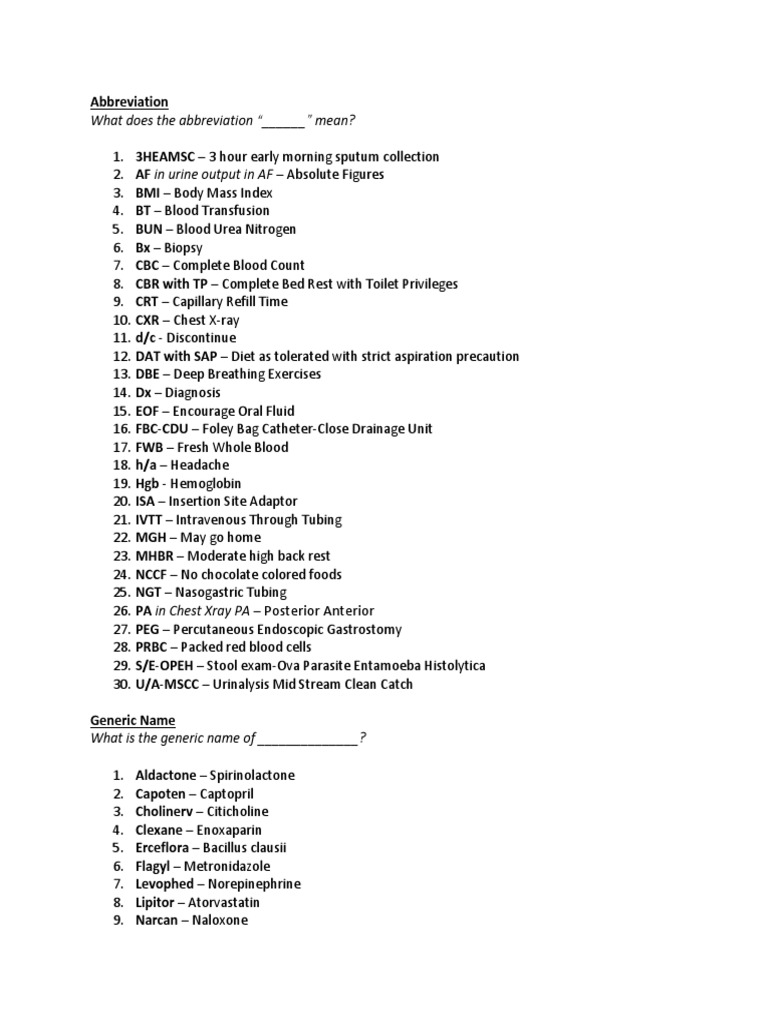 common-abbrev-terms-meds-pdf-medical-treatments-antibiotics
