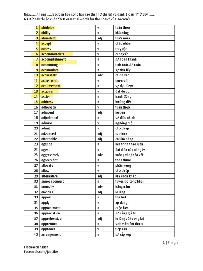 600 Toeic Vocabulary Pdf