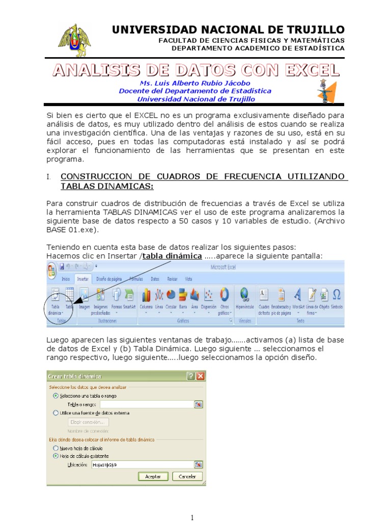 Analisis de Datos Con Excel - 01 | PDF | Estadísticas | Análisis de ...