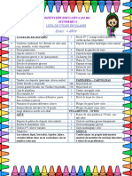 Lista de Útiles Escolares 3 AÑOS - 1