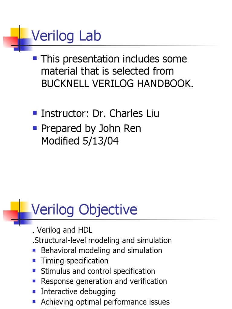 Verilog Tutorial | PDF