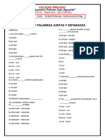 1º Lenguaje Actividad de Palabras Juntas y Separadas