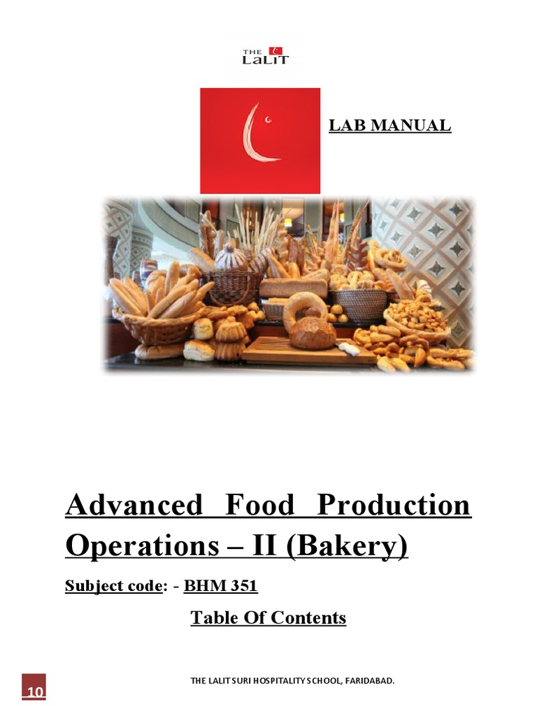 Bakery Lab Manual: Advanced Recipes | PDF | Cakes | Breads