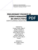 Preliminary Project in Events Management BS-HMP27 - TMP25 - 103226 PDF