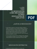 La Negociación Como Mecanismo Alterno Desolución de Cnflictos