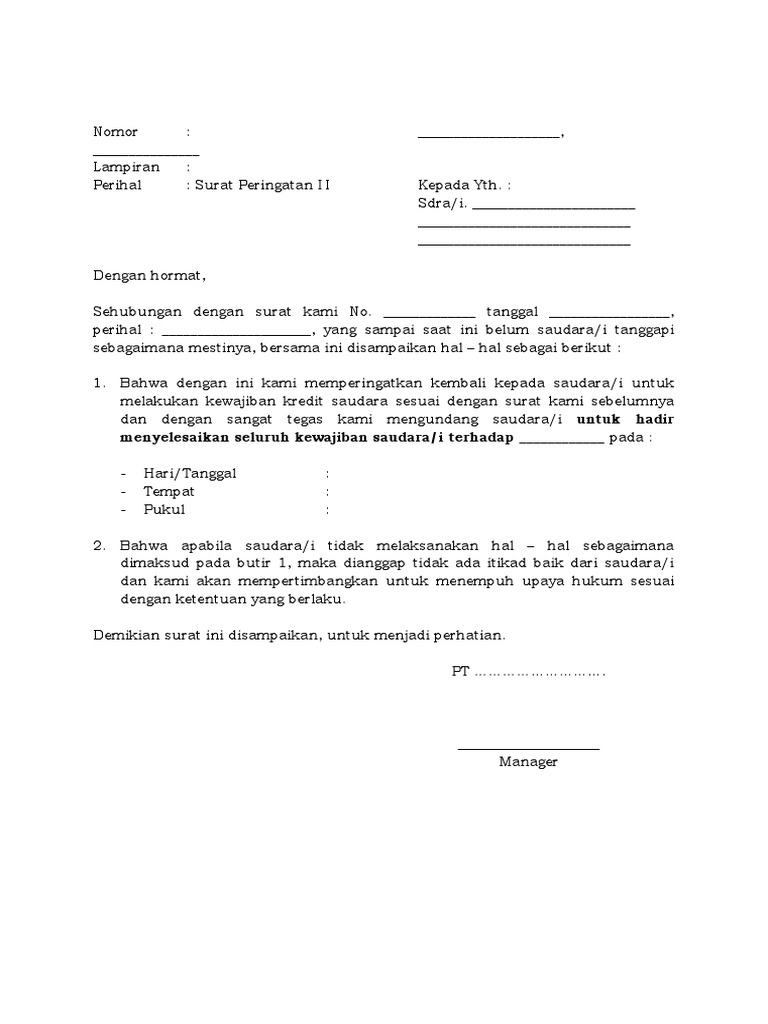 Contoh SP2 Kredit | PDF