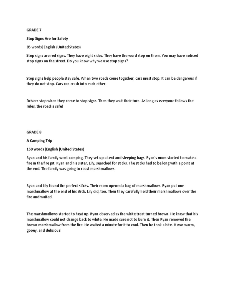 Grade 7 10 Reading Fluency Material Pdf