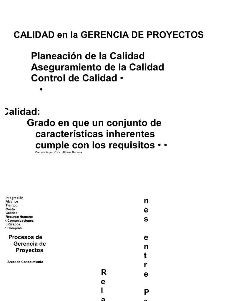 Calidad en La Gerencia de Proyectos | PDF | Calidad (comercial) | Business