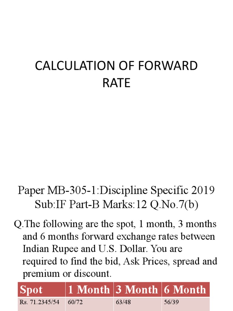 Forward Rate and Premium Calculation | PDF