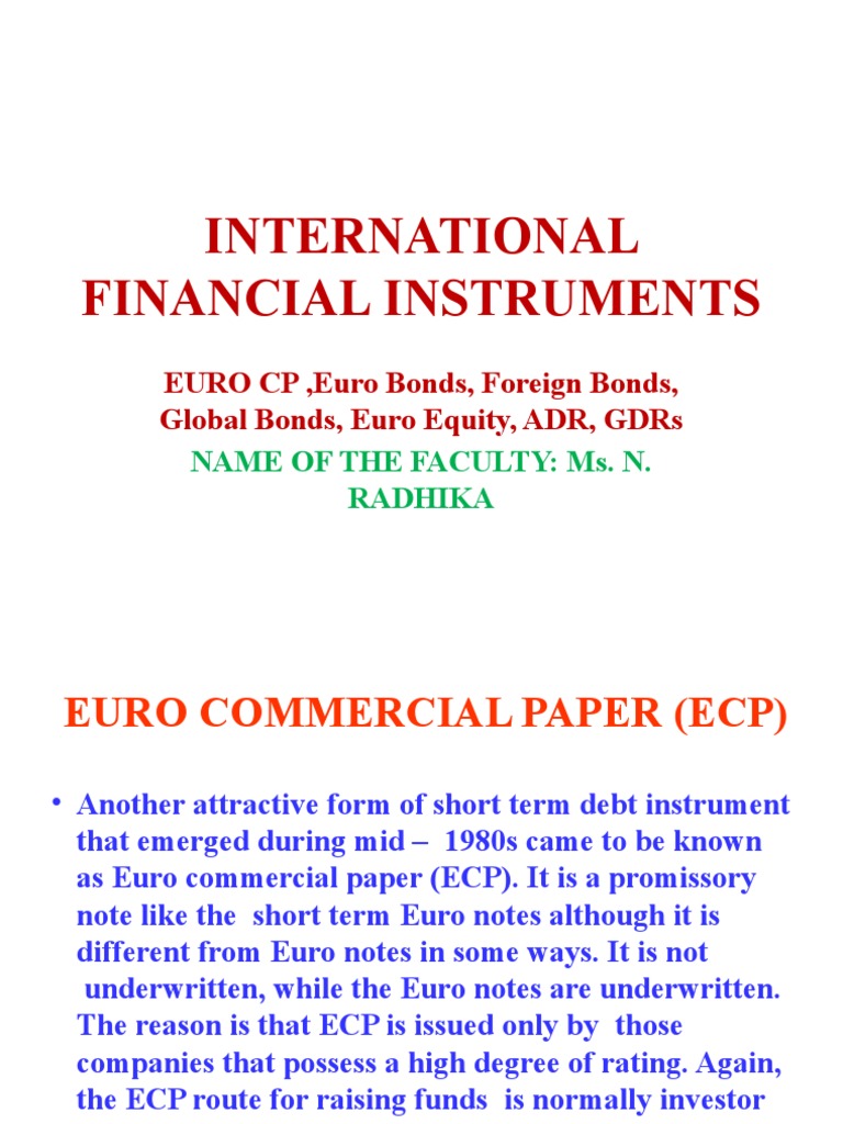 Overview of International Financial Instruments | PDF | American ...