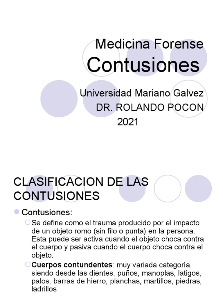 Clasificación y Tipos de Contusiones | PDF
