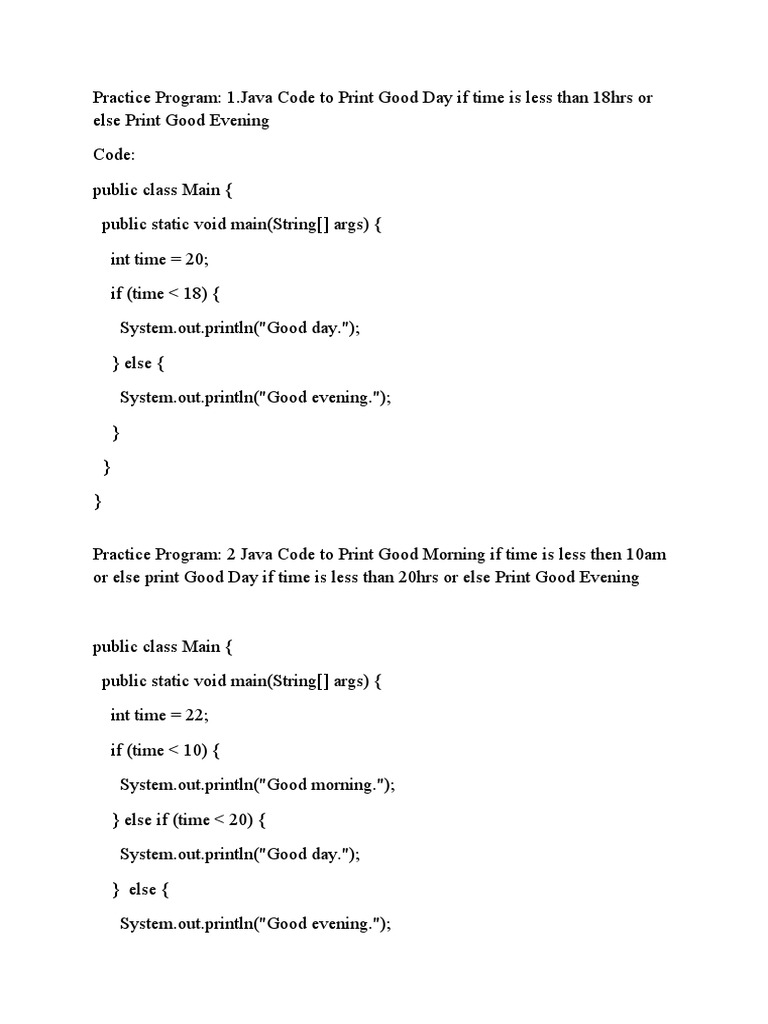 Practice Program Basic Java | PDF