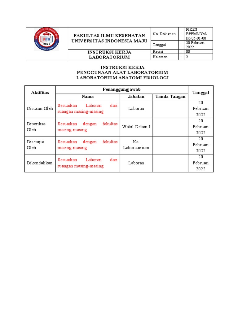 Instruksi Kerja Water Bath Laboratorium | PDF