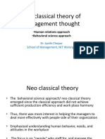Neo-Classical Theory of Management Thought