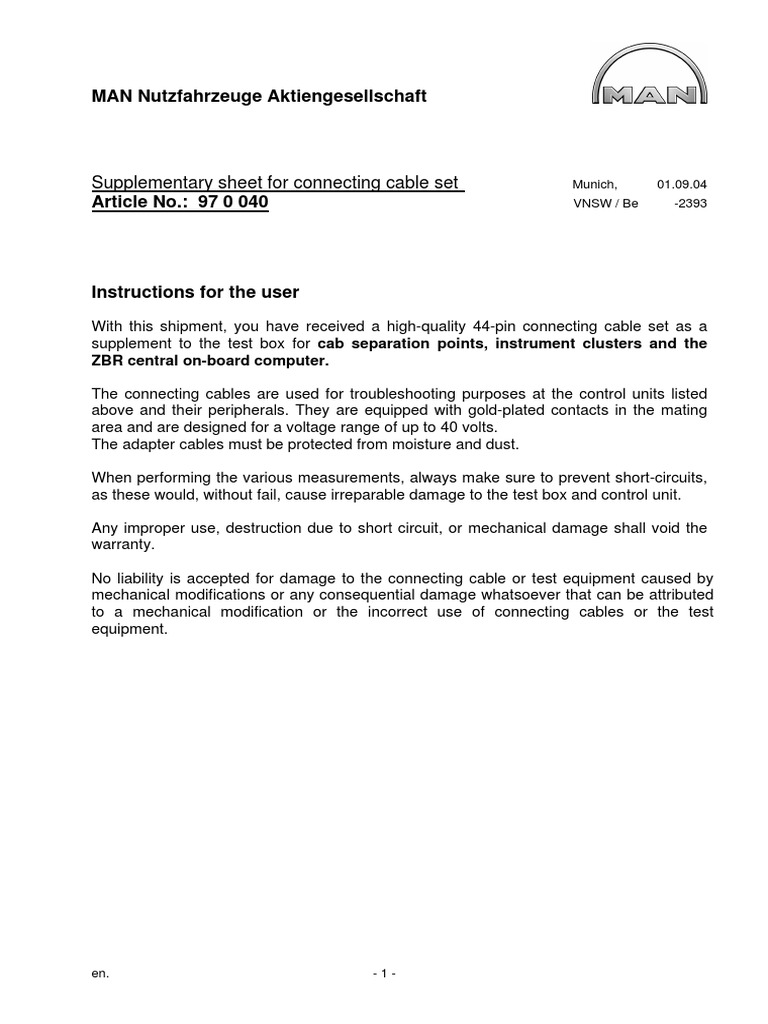 Supplementary Sheet 97 0 040 en PDF