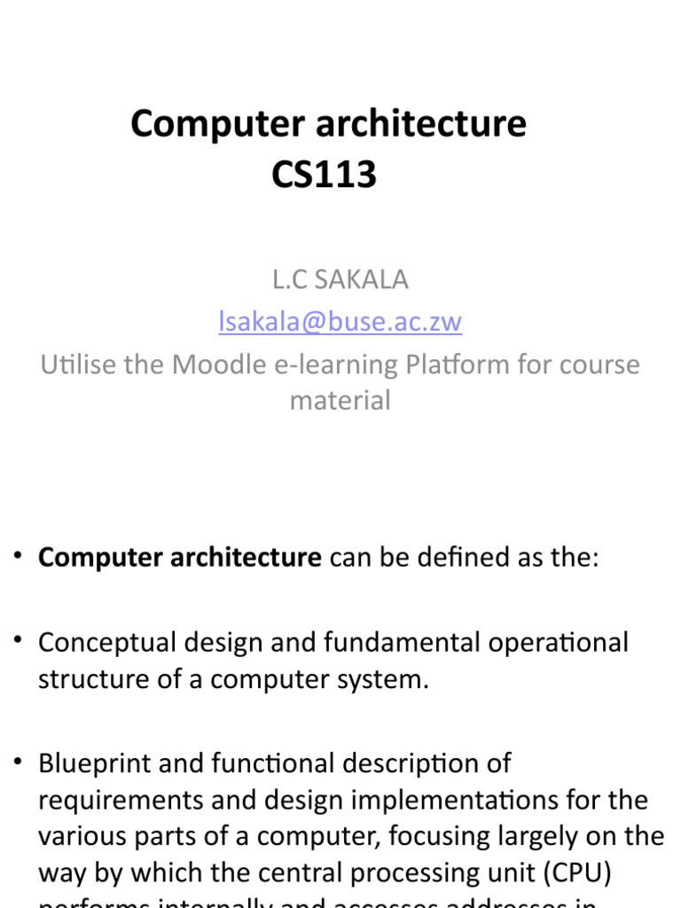 Introduction To Computer Architecture | PDF | Computer Architecture ...