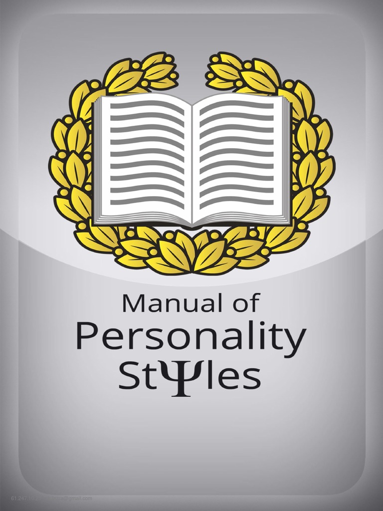 Manual of Personality Styles PDF PDF Psychopathy Narcissism