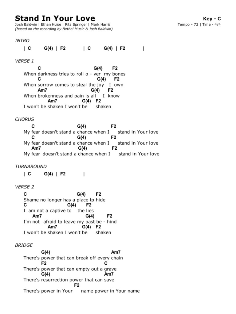 Stand in Your Love C PDF