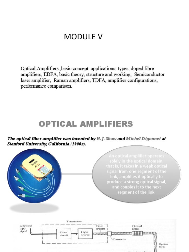 Optical Amplifiers for Engineers | PDF | Laser | Optical Fiber