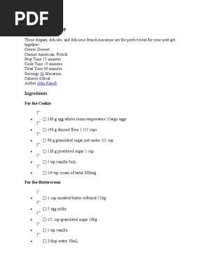 Macaron Recipe