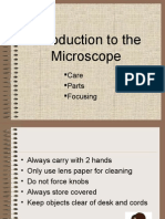 Introduction To The Microscope: Care Parts Focusing