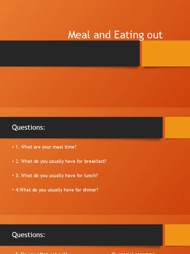 Meal and Eating Out PDF
