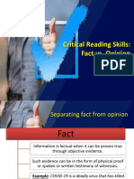 Critical Reading Skills - Fact vs. Opinion