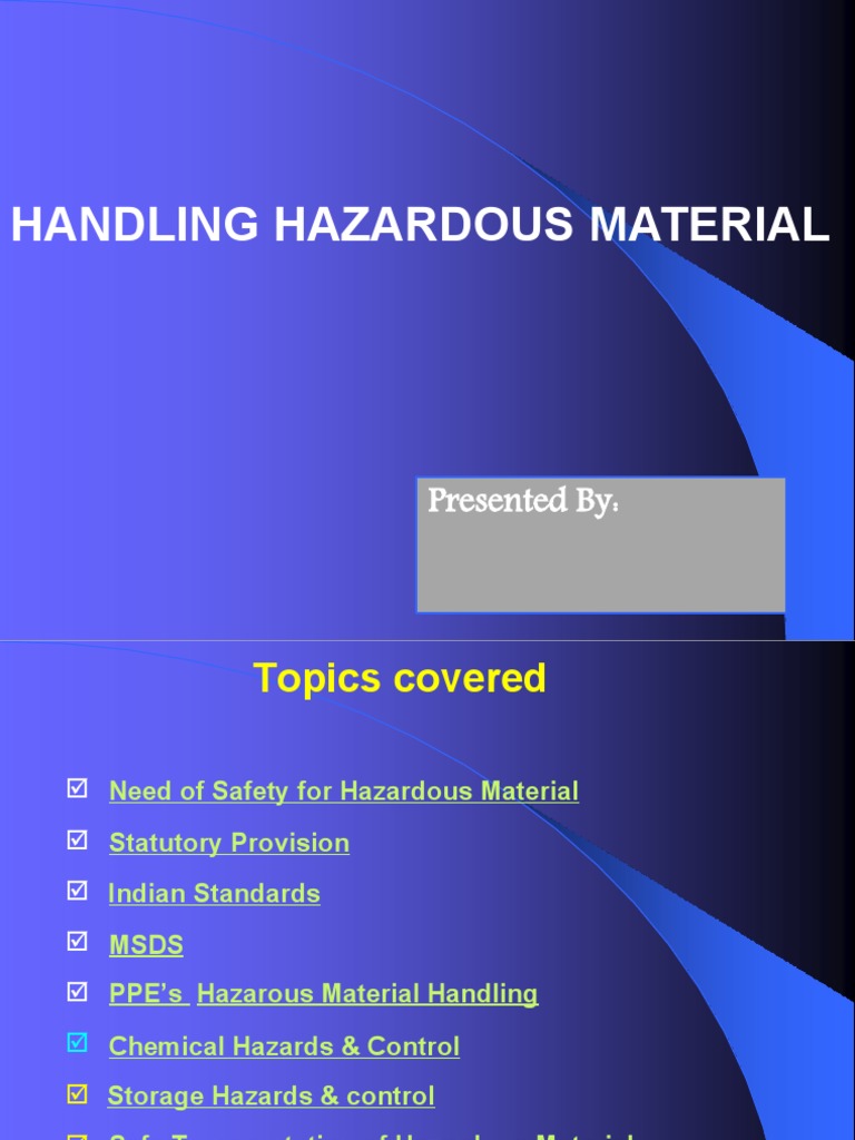 Safe Chemical Handling Pdf Personal Protective Equipment Hazards