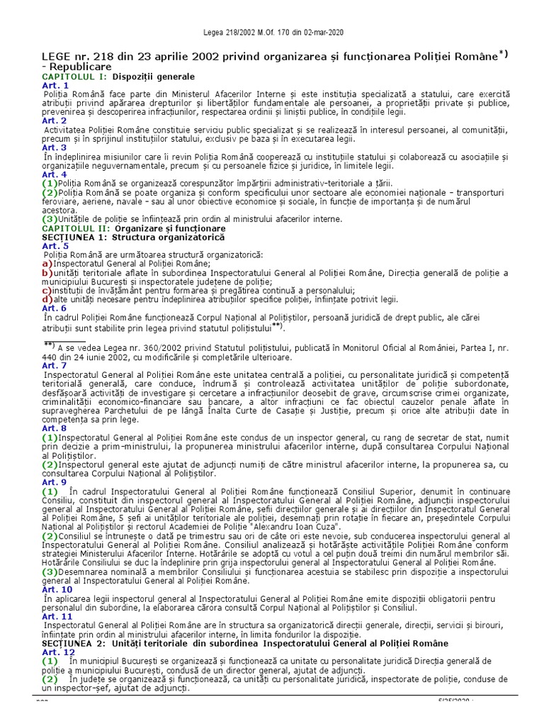 Legea 218 2002 | PDF